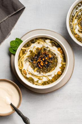 Aash Reshteh or Persian Noodle Soup with Dried Herbs - Baking Is Therapy